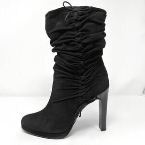 Gucci Tom Ford Era Black Suede Python Heel Runway Boots – Size 9B